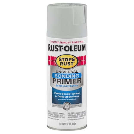 Rust-Oleum Universal Bonding Primer Gray, Flat Finish, 12 oz 330491
